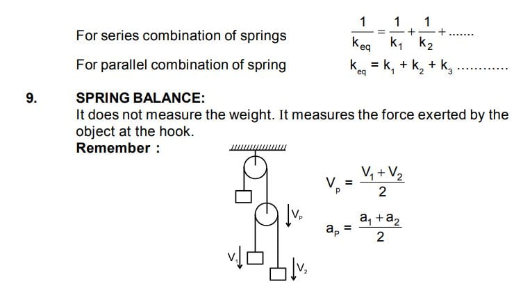 Physics Formula sheet spring 8