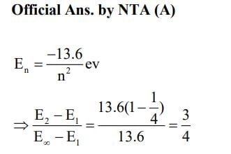 Find the ratio of energies of photons produced due to the transition of an election of a hydrogen atom from its