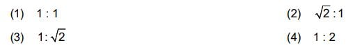 If the initial tension on a stretched string is doubled, then the ratio of the initial and final speeds of a transverse wave along the string is                                                                                                                                                                               