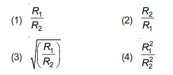 Two charged spherical conductors of radius R1 and R2 are connected by a wire. Then the ratio of surface charge densities of the spheres (σ1/σ2) is