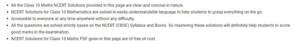 Students can get a sense of the kinds of questions that can be asked in the paper by looking through the Class 10 maths NCERT Solutions
