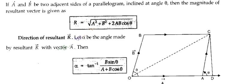 Motion in a Plane class 11 Notes