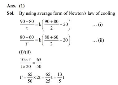 A cup of coffee cools from 90°C to 80°C in t minutes when the room temperature is 20°C. The time taken by the similar cup of coffee to cool from 80°C to 60°C at the same room temperature is