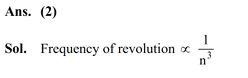 The frequency of revolution of the electron in Bohr's orbit varies with n, the principal quantum number as