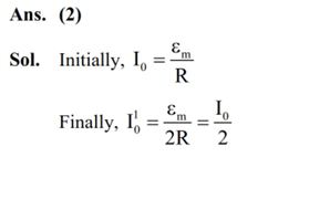 A series LCR circuit is connected to an alternating source of emf E. The current amplitude at resonant frequency is I0. If the value of resistance R becomes twice of its initial value then amplitude of current at resonance will be
