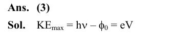 Which of the following statement is not true about stopping potential (V0)?  (1) It depends on the nature of emitter material.  (2) It depends upon frequency of the incident light.  (3) It increases with increase in intensity of the incident light. (4) It is 1/e times the maximum kinetic energy of electrons emitted. 